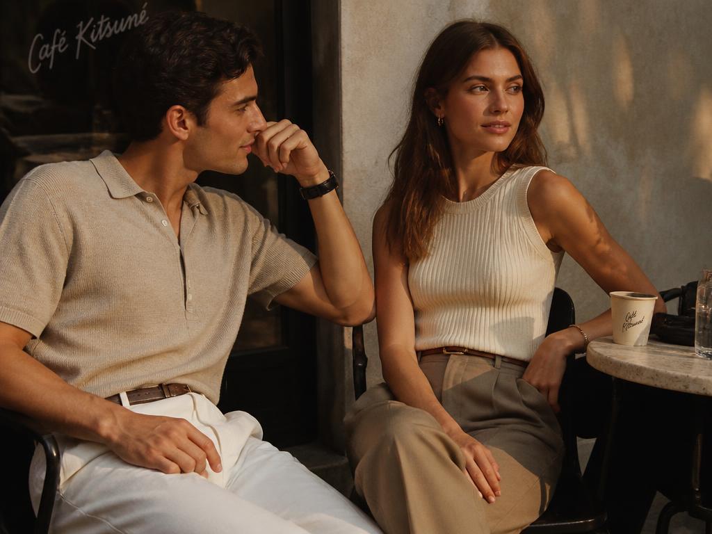 Jeune couple en tenues de date dans un café